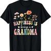 Happiness Is Being a Grandma Floral Grandma Mother's Day T-Shirt
