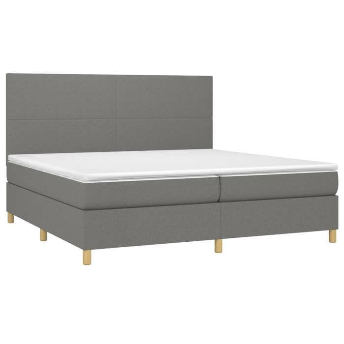 Maison Exclusive - Sommier à lattes de lit et matelas et LED Gris foncé 200x200 cm