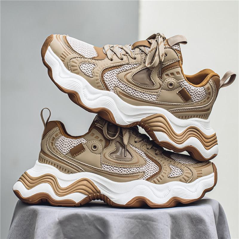 2025 новые кроссовки на толстой подошве, увеличивающие рост, мужские сетчатые спортивные туфли, студенческие повседневные мужские туфли GZ1228
