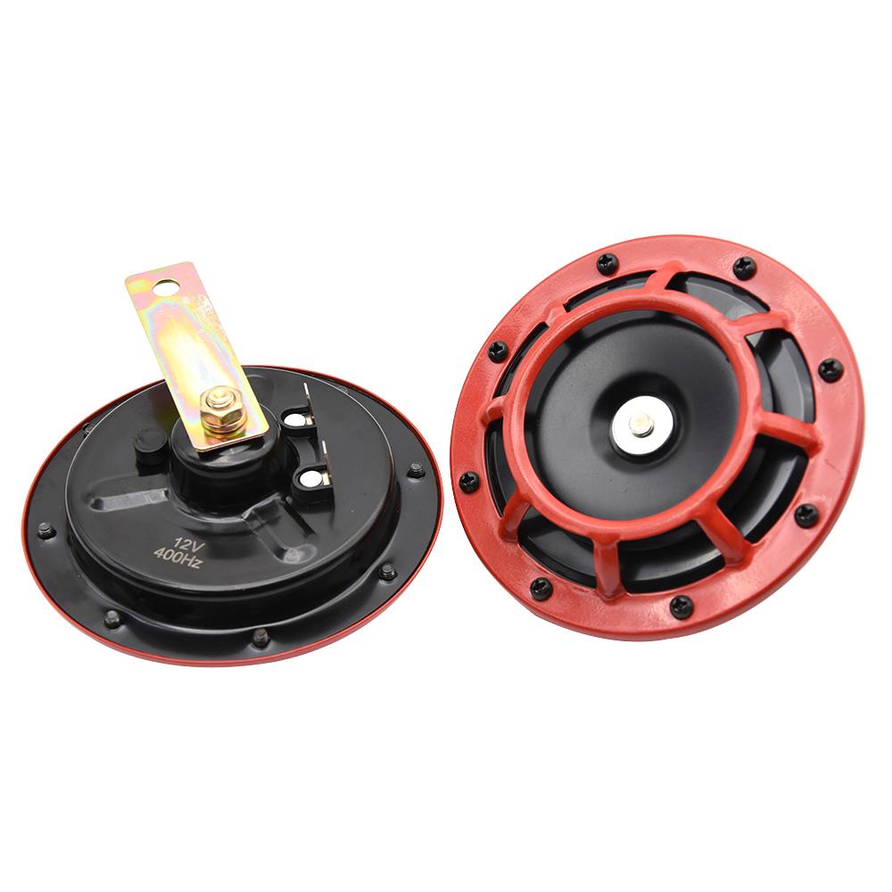 HD Red Hella Super Loud Compact Electric Blast Tone Air Horn 12V 115DB For Motorcycle Car 2pcs Speaker Horns Russian Warehouse