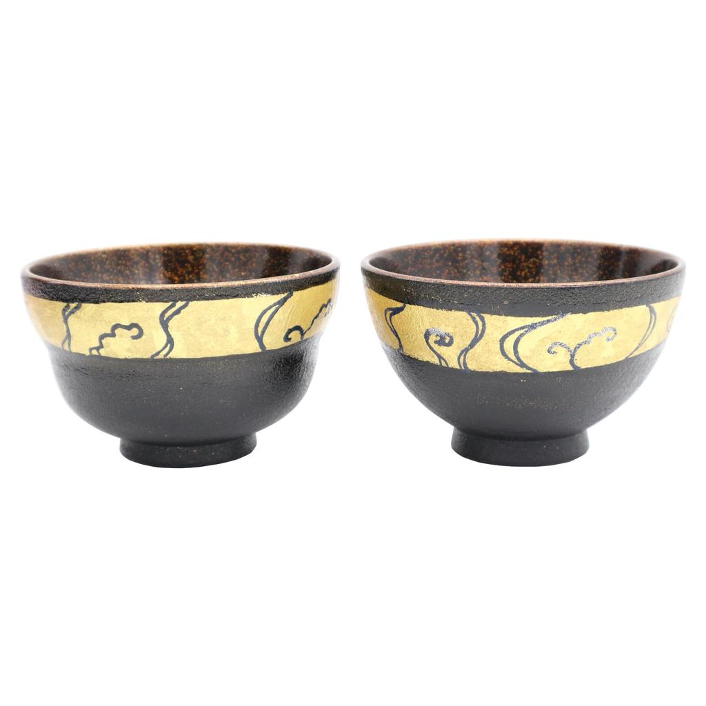 Kasyou Studio Kaga Urushi Kenko Zelkova Bowls, Korin Maki-e, Couple's Set