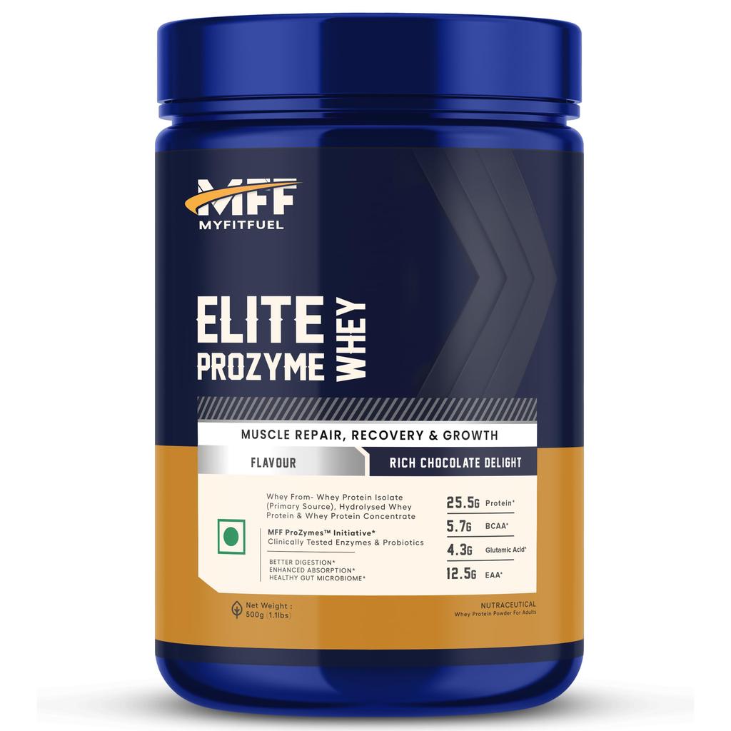 MyFitFuel Elite ProZymes Изолят Сыворотки Основной Источник, Гидролизованная Сыворотка | Ферменты и Пробиотики из Клинических Испытаний Для Более Быстрого Пищеварения Улучшенного Всасывания
