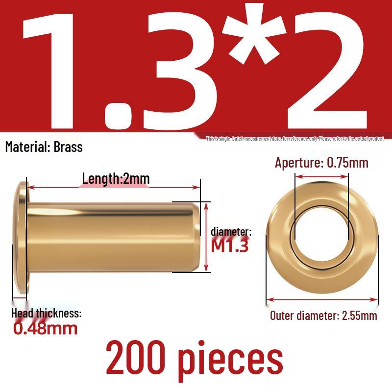 Pure Brass Hollow Rivets & Copper Eyelets Fasteners M1.3–M5