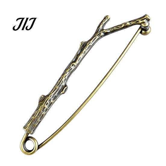 Men Women Brooch Vintage Bronze Safety Pin, Large Feather Bird Leaf Flower Lapel Elegant Pin for Coats, Jackets, Hats, Bags