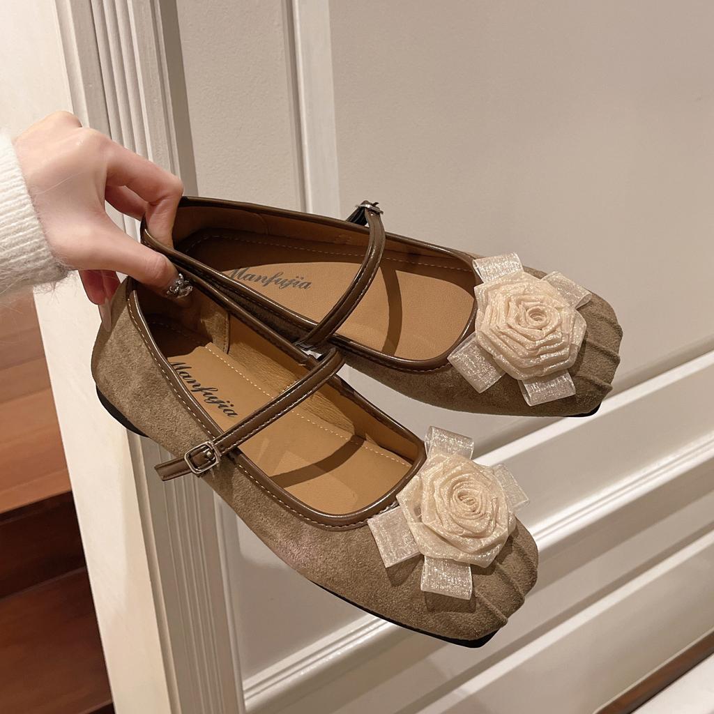 Французские балетки на плоской подошве, туфли-феи, весна и осень 2025, новые летние балетки с юбкой, вечерние туфли