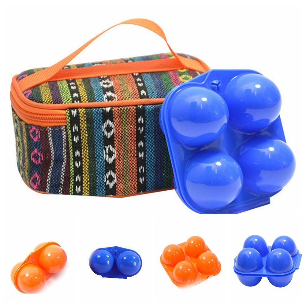 2/4 Grids Outdoor Holder Foldable Egg Tray Egg Storage Box Organizer Case Portable