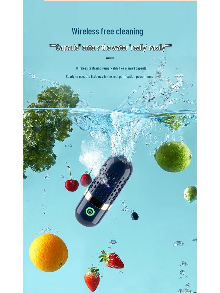 Wireless Capsule Fruit & Vegetable Purifier: Food Disinfection & Pesticide Remover