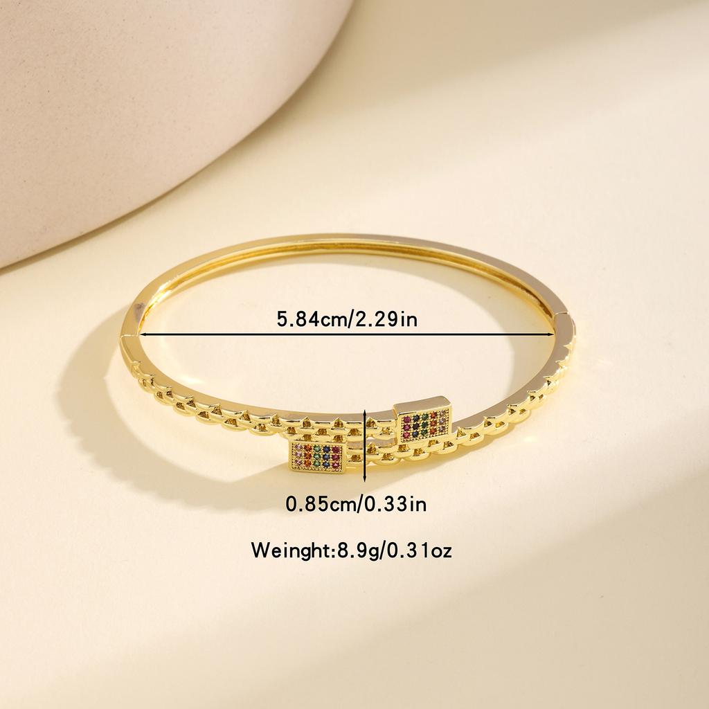 Nidin Light Luxury Trendy Bangle For Women Cubic Zirconia Inlaid Twisted Cuff Bracelet Fashion Jewelry Birthday/Anniversary Gift