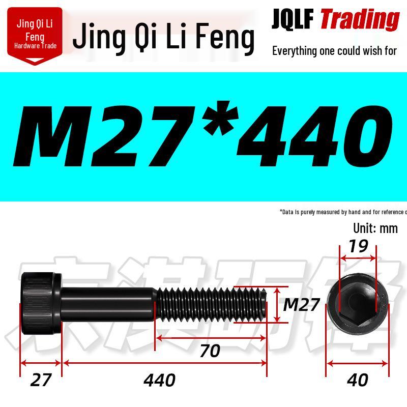 M20-M27 High Strength Blackened Hex Socket Head Cap Screw with Knurled Cylindrical Half Thread