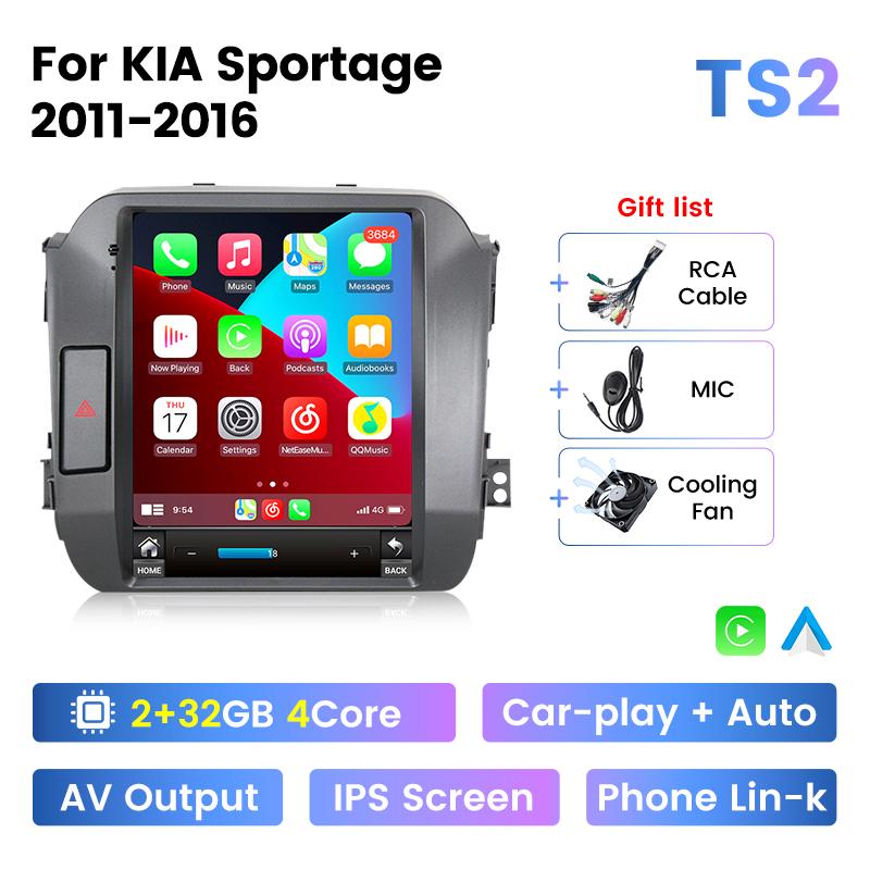 Navifly 9.7" для Tesla с вертикальным экраном автомобильного радио для KIA Sportage 3 2010-2016 Carplay Android Auto мультимедийный плеер GPS аудио