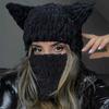 Hat, Scarf And Mask All-in-one Outdoor Women's Winter Travel Cold And Warm Equipment Cycling Thickened Plush Ear  Hat
