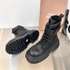 Новые зимние женские короткие ботинки на толстой подошве, модные женские элегантные ботильоны на шнуровке, удобные для отдыха на природе, Zapatos