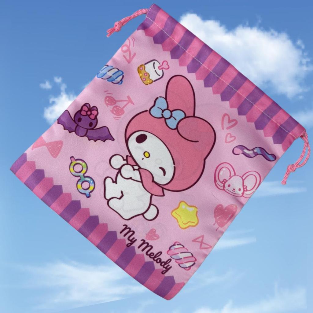 Большая холщовая сумка-тоут Sanrio с двусторонней печатью и завязками, Экологичное решение для хранения