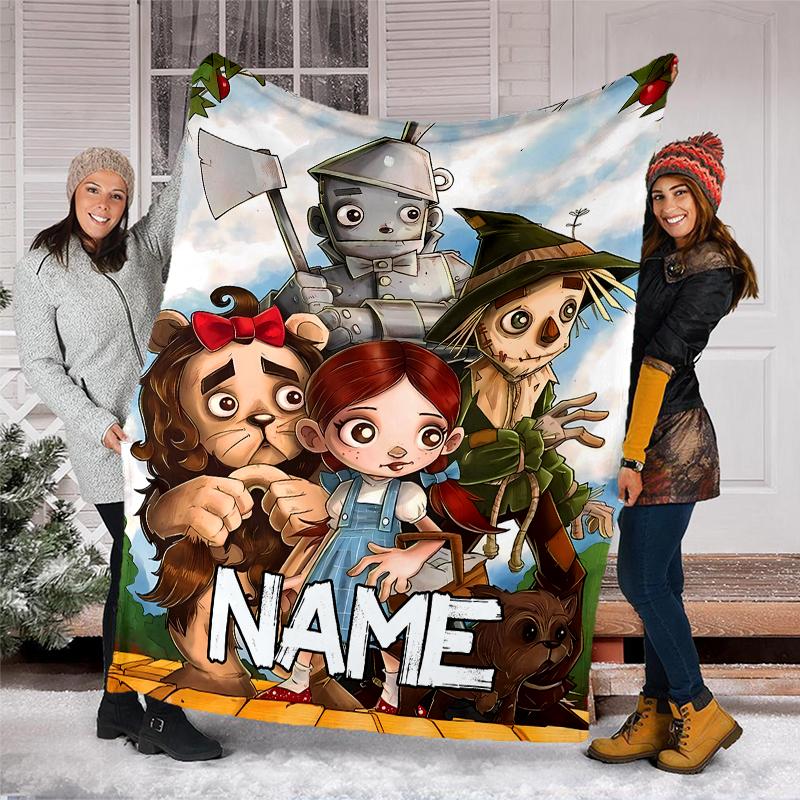 Personalized Custom Name Blanket - The Wizard of Oz Print Design,Blanket for Sofa,Bed,Travel,Camping - Soft and Warm, Great Gift
