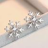 Snowflake Stud Earrings, Zircon Inlaid Small Fresh Earrings, Christmas, Holiday And New Year Jewelry For Women