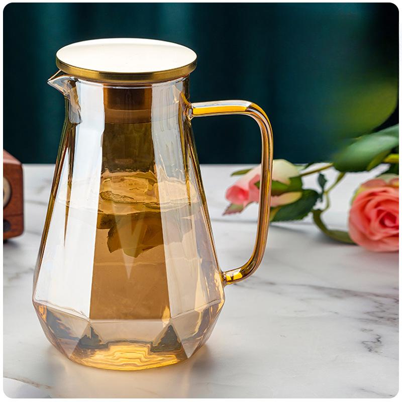 Бытовой алмазный чайник для холодной воды, большая колючая кастрюля для гостиной, термостойкий, набор чайников из высокоборосиликатного стекла, чайник для холодной воды