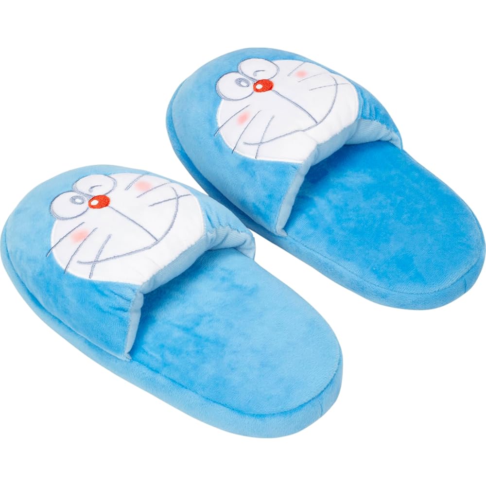 MORIPiLO Doraemon Plush Slippers Indoor Room Shoes 23-25cm Blue Character Design