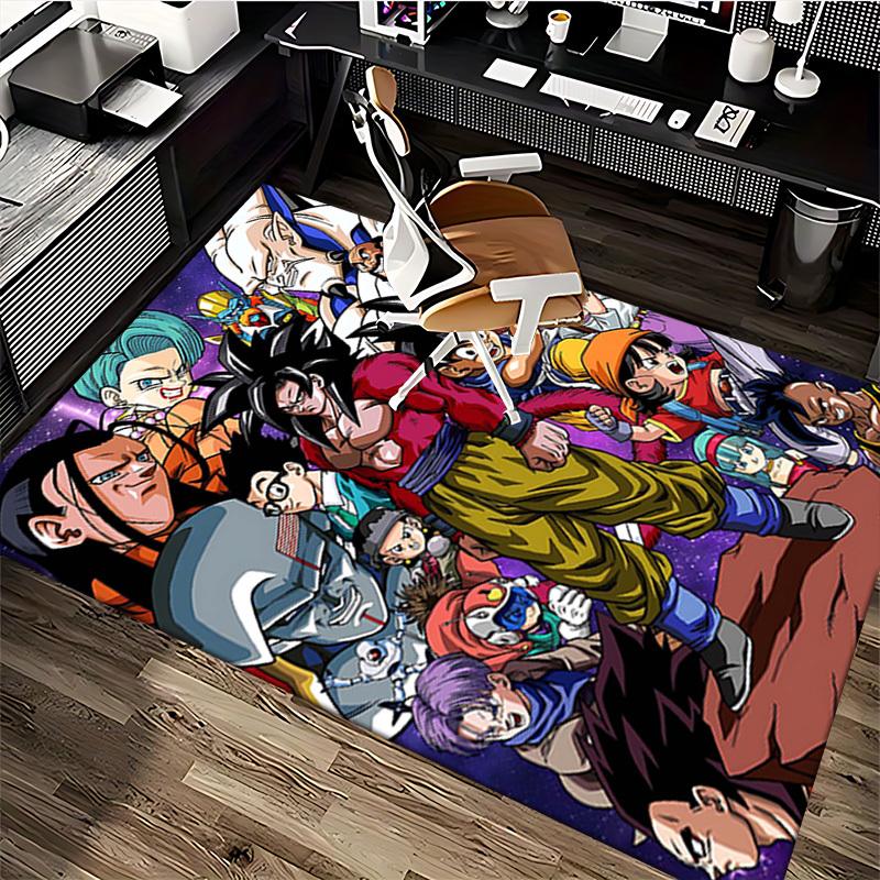 1pc Dragon Ball Z Goku Vegeta Anime Cartoon Design Office Chair Mat Non-Slip Carpet for Home Decor Living Room Bedroom Game Room Gift All Seasons Univ