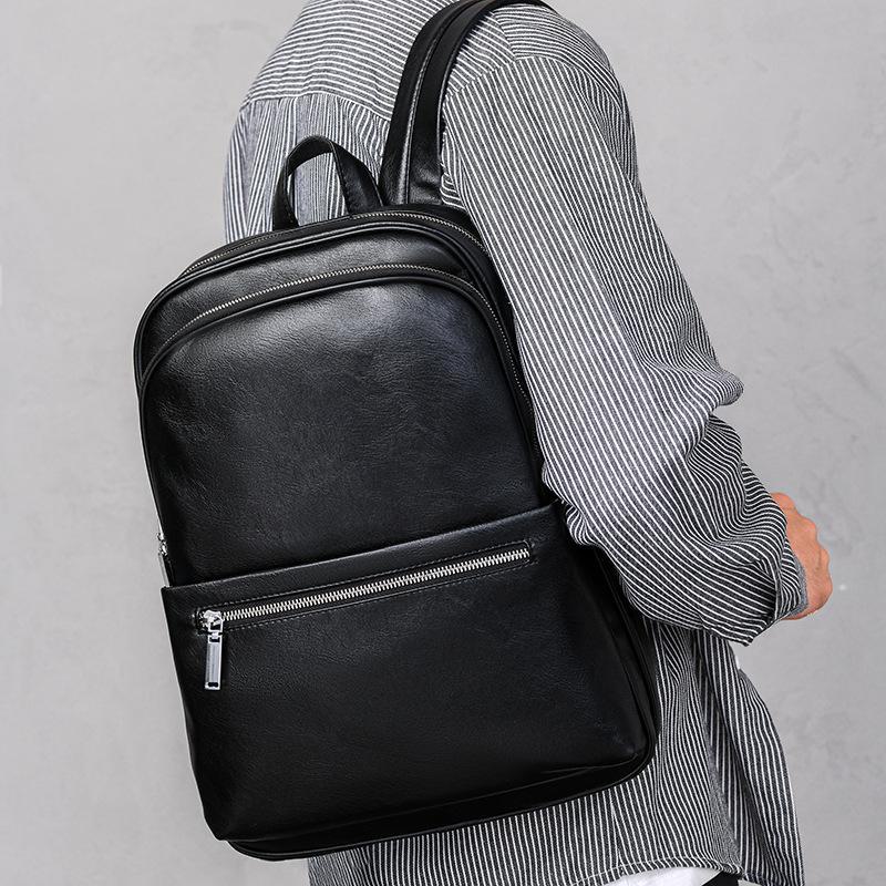 Тщательно подобранные мужские рюкзаки из полиуретана — большой вместимости для студентов и путешествий, осень/зима 2022 г.