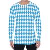 Simple Argyle Pattern Men's T-shirts Fashion Casual 3D Printed Long Sleeve T-shirts Loose Round Neck Streetwear Pullovers