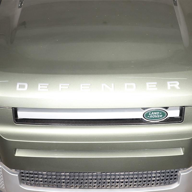Для Land Rover Defender 90 110 2020-2025 Декоративная полоса передней центральной решетки в форме буквы U из настоящего углеродного волокна, аксессуары