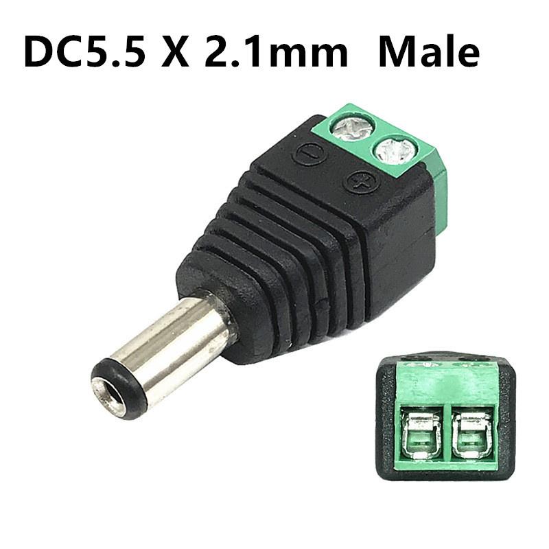 4pcs DC5.5x2.1 Plug Male or Female Cable Wire Connector For LED Strip Free Welding LED Strip Adapter Connector