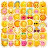 50 Cartoon Sun Stickers Doodle Sun Emoticon Pack Cute Smiling Face Personalized Children's Stickers