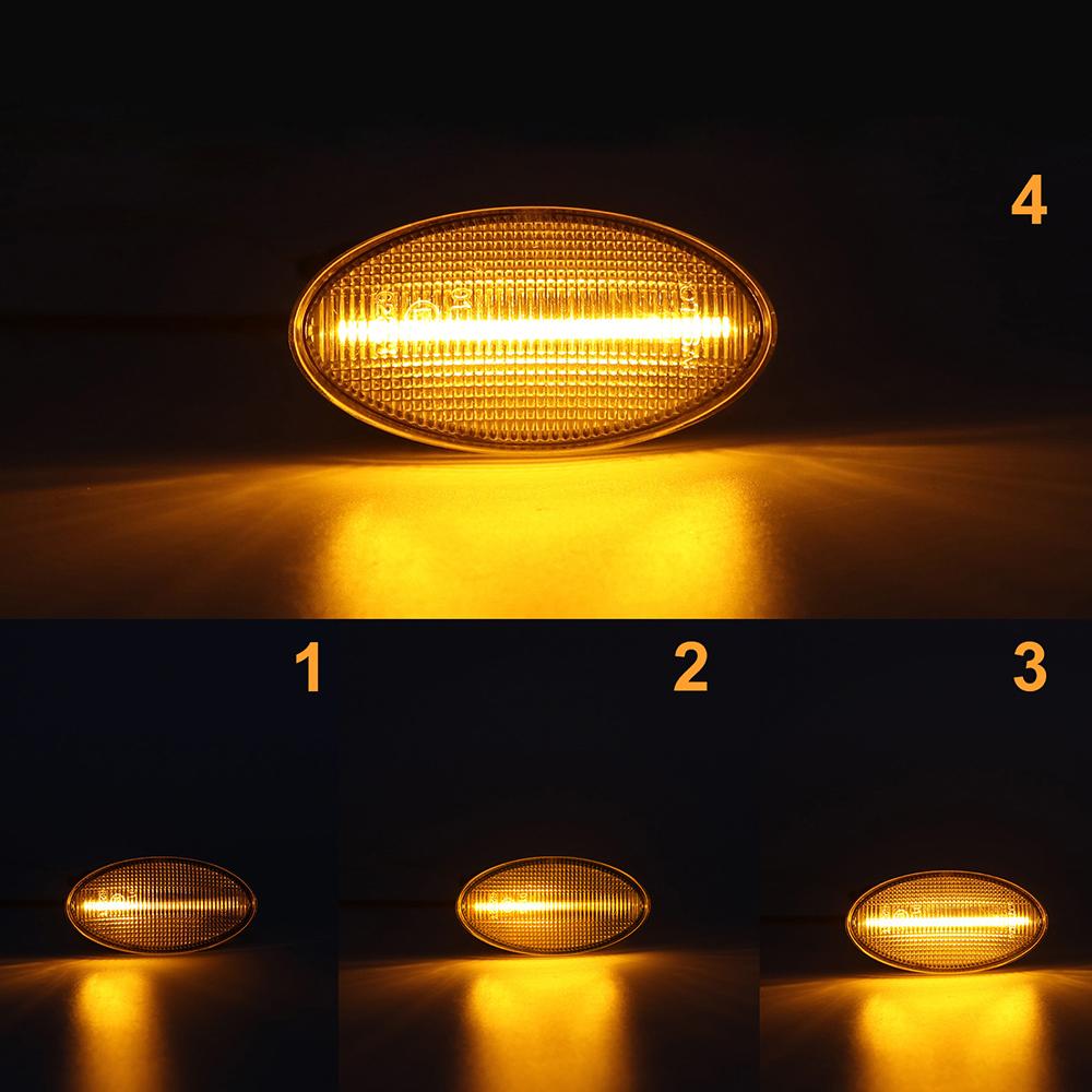 2 шт. светодиодный динамический боковой габаритный указатель поворота, последовательный мигающий свет, янтарный индикатор для Suzuki Swift Jimmy Vitara SX4 APV