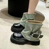 Fashion Women Punk Boots Buckle Design Shoes Chunky Motorcycle Boot Cool Street Y2K Platform Ankle Round Head Casual Outdoor Shoe Female