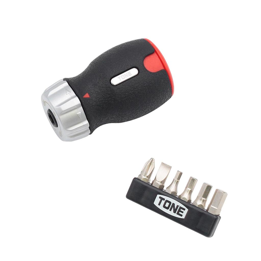 Tone RSDM6S Ratchet Stubby Driver Bit Set Magazine-Included Set, 6.35mm Width, 7-Piece
