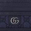 Gucci Ophidia Double G Logo Palladium Tone Accessories Canvas And Leather Card Holder Men Card Holder Blue Dark-Blue 732018-UULBN-4055