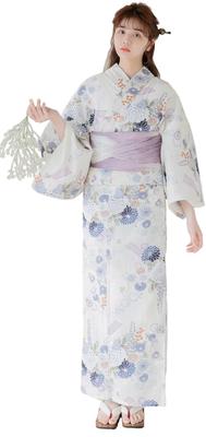 Полный комплект Dita Yukata, который может носить один человек, Yukata Obi Geta, 3 предмета, поясной ремень, руководство по одеванию, всего 5 предметов, Sansan Kyoto Festival (Дита)