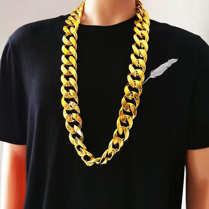 Exaggerated necklace stage props acrylic plastic necklace masquerade ball Carnival necklace men's and women's round buckle chain