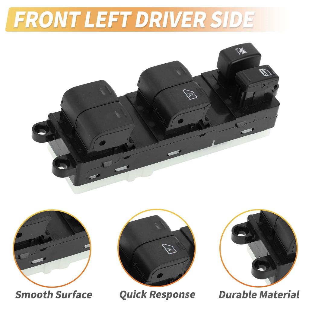 uxcell Front Right Driver Side Power Window Switch Window Control Switch for Nissan Tiida 2006-2010 Black