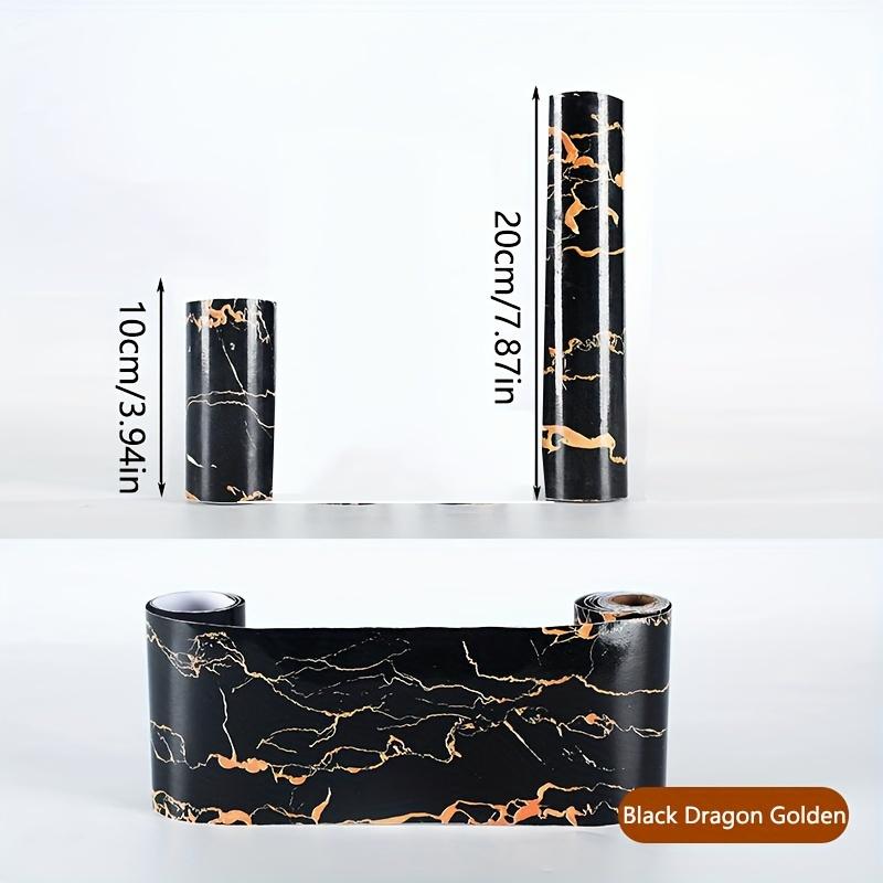1 рулон 7,87*393,74 дюйма Черный трещиноватый мрамор Водонепроницаемый поясной водонепроницаемый самоклеящийся плинтус ПВХ кухонная задняя панель гостиная декоративный