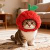 Костюм для кошки Головной убор для питомца Мягкий в форме яблока Регулируемый для щенка котенка Удобный головной убор