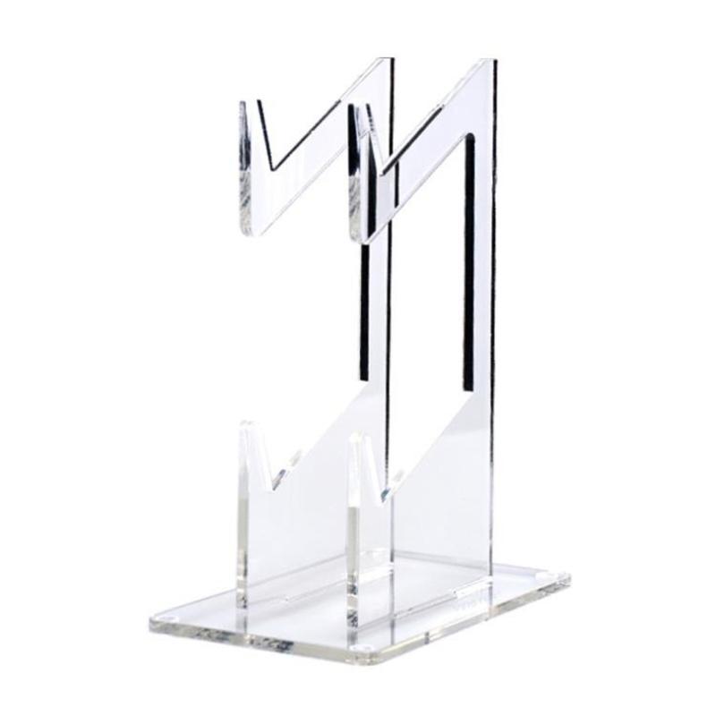 Clear Acrylic Gaming Controller Stand Small Vertical Storage Smooth Surfaces Holds 2 Controllers Universal Fit for Game