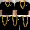 Chain Gold Plated Sweater Chain Punk Thick Chain Necklace Fashion Jewelry Men Exaggerated Necklace