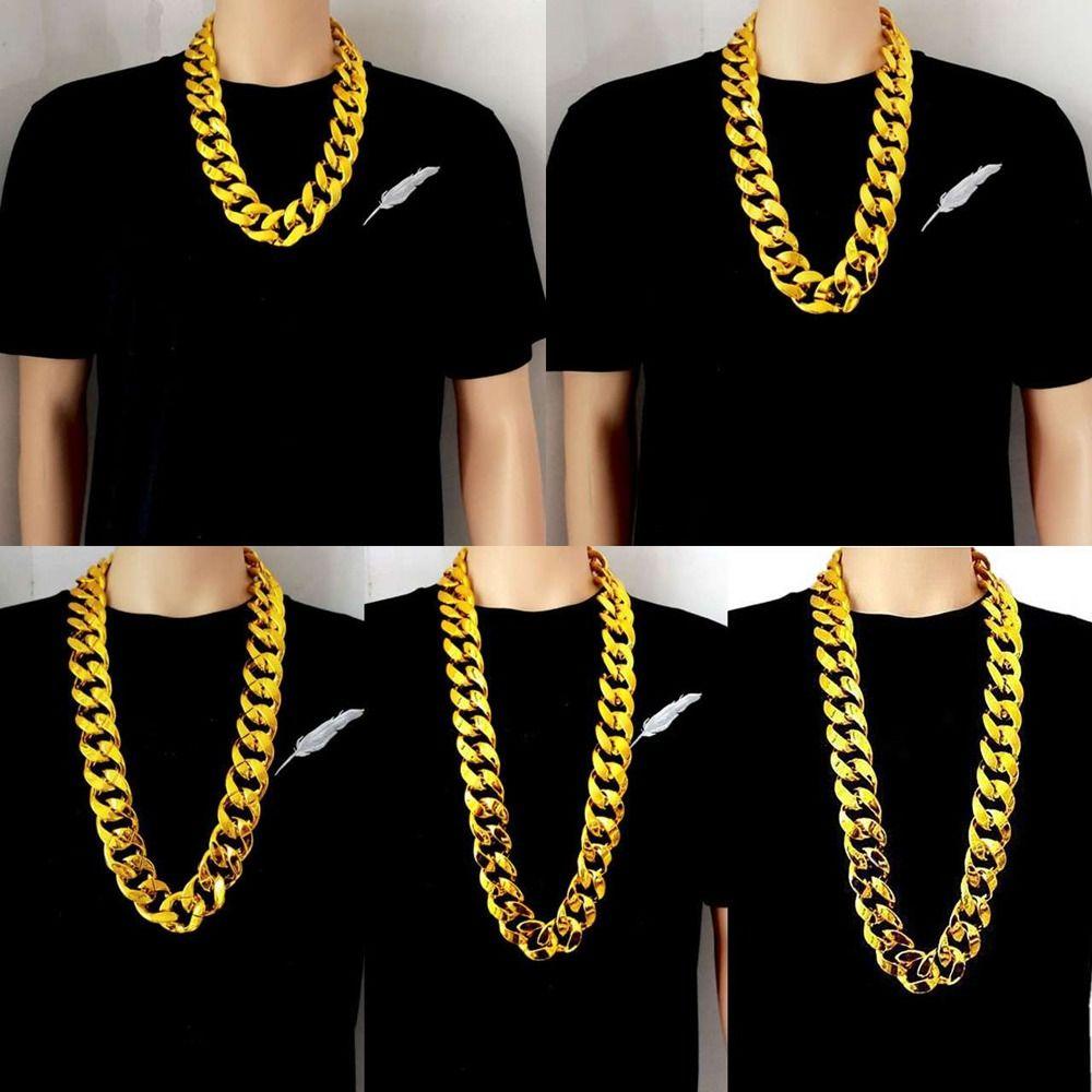 Chain Gold Plated Sweater Chain Punk Thick Chain Necklace Fashion Jewelry Men Exaggerated Necklace