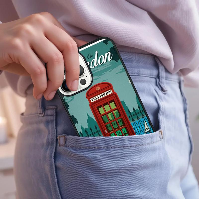 London Red Telephone Bus Big Ben Phone Case For iPhone 17 Air 15 16e 14 13 Pro Max Coque 12 11 Pro Max PLUS cover