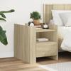 VidaXL Bedside Table Sonoma Oak 45x50x50 Cm Engineered Wood, Bedside Furniture, Side Table, Bed Cabinet, 848278