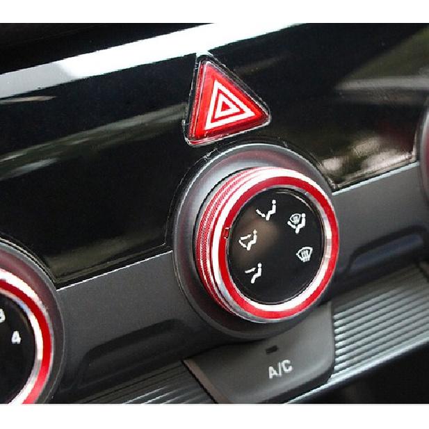 Red Aluminum Console Air Conditioning Knob Trim 3X For Hyundai Elantra 2019-2020