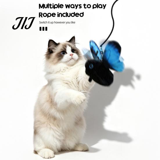 Stimulating Hunting Toys for Cats Smart Sensing Flapping Butterfly Cat Toy, Realistic Wing Motion Kitten Chasing Stalking Pouncing Automatic