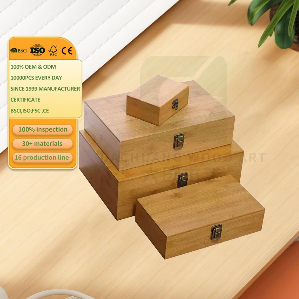 Customizable Solid Unfinished Wood Storage Box Painted Art Style Different Shape Home-Themed Wooden Gift Box