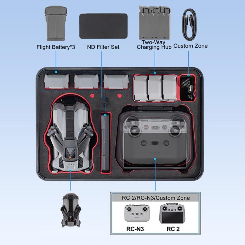 High Impact Resistance ABS Carrying Case with EVA Reinforcement Compatible for Mini Drones Models Offering IP67 Waterproof