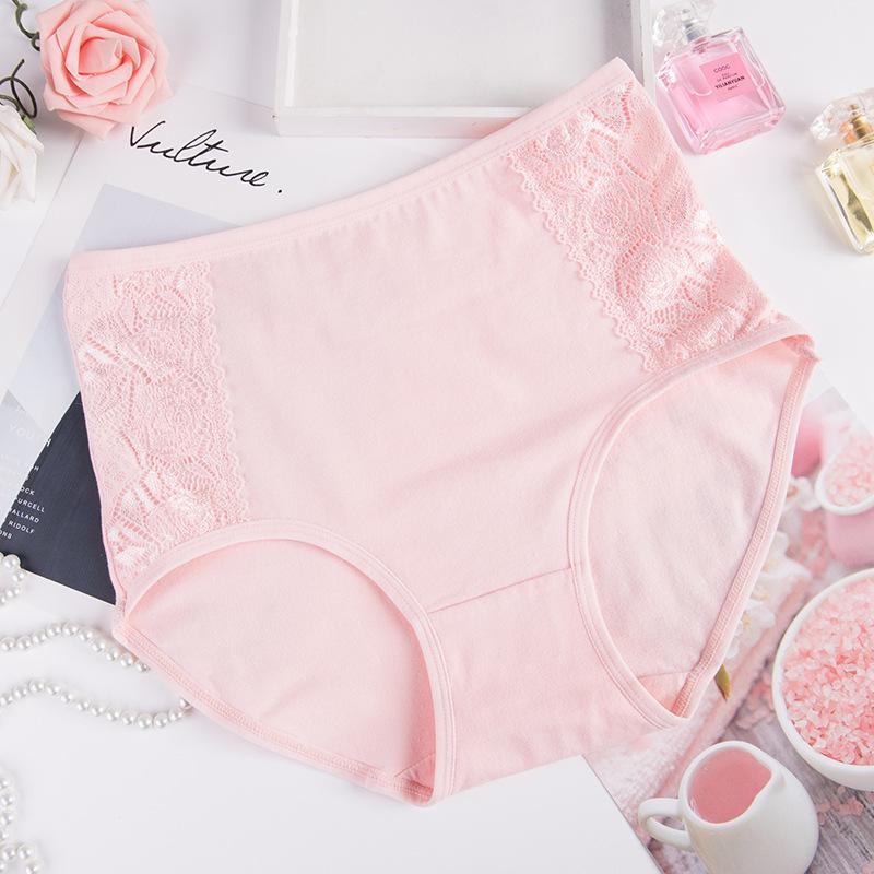 Женские кружевные трусы с высокой талией из чистого хлопка [90-170 фунтов]