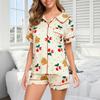 Womens Pajamas Set 2 Piece Button Down Shirts And Shorts Loungerwear Sets Ladies Summer Casual Comfy Sleepwear