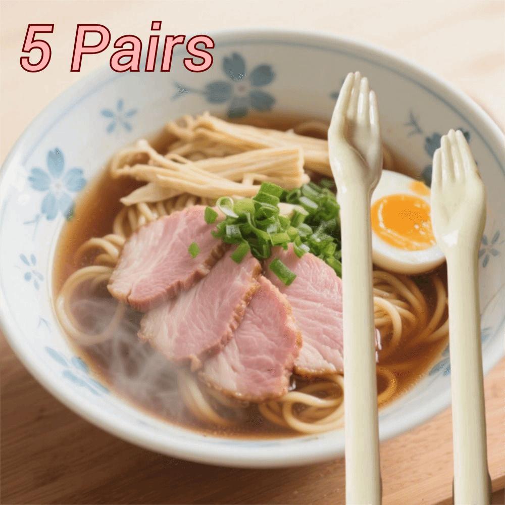 5 пар палочек для еды с длинной ручкой, пластиковые детские тренировочные палочки для еды, палочки-помощники, обед