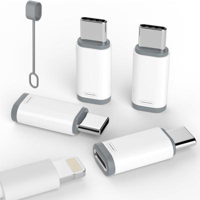 Набор из 4 адаптеров Lightning на USB-C для iPhone 15/16 Pro/16 Pro Max/Plus, Samsung S24, iPad Air, Nintendo Switch, быстрая зарядка и передача данных (молниеносный