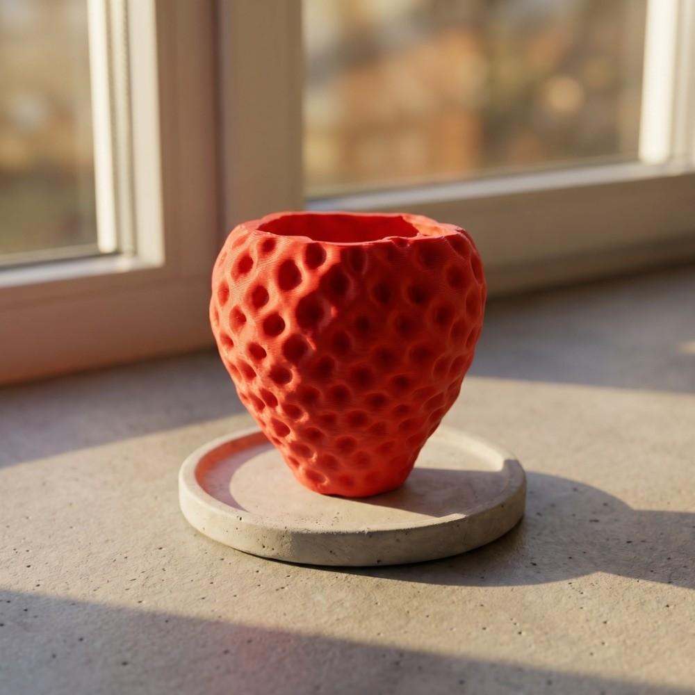 Креативные 3D-печатные украшения для цветочных горшков в виде клубники, декоративная коробка для хранения клубники, настольный горшок в форме сладкого фрукта, для офиса